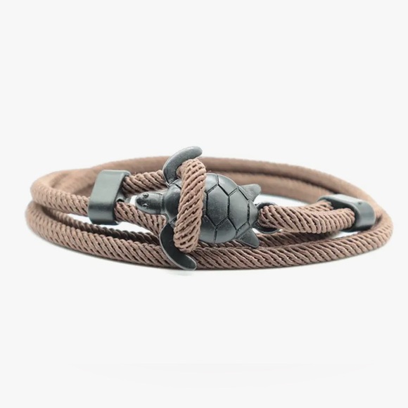 Other - Sea Turtle Charm Tan Nylon Rope Bracelet NEW
